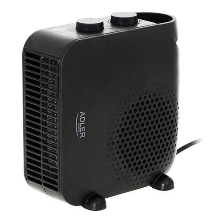 Керамичен нагревател за въздух Adler AD7725b, 2000W, светлинен индикатор, термостат, Черен