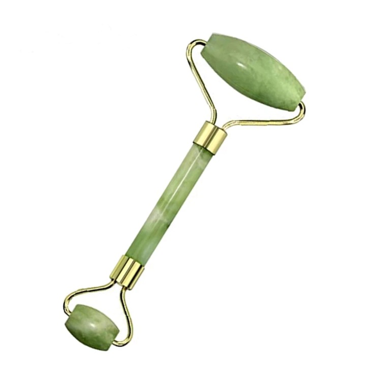 Rola din jad pentru masaj facial SYNO, Culoarea Verde, Piatra din Jad