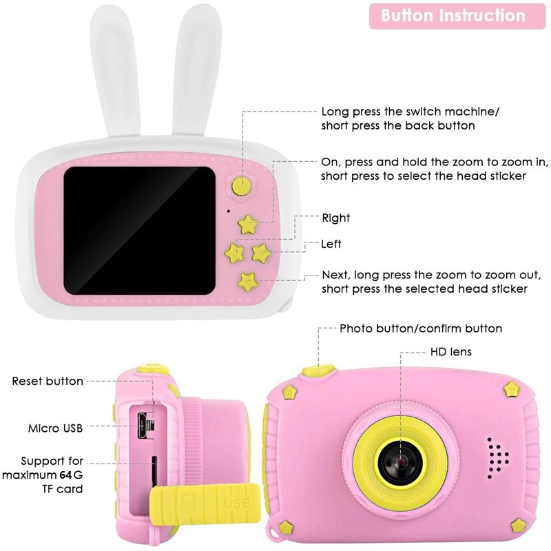 Дигитален детски фотоапарат STELS W310, Дигитална камера за снимки и ...