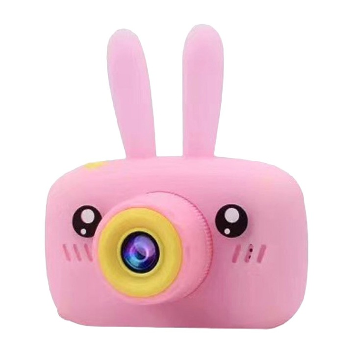 Camera digitala pentru copii, STELS, W310, Card SD de 64 GB, Jocuri, Roz