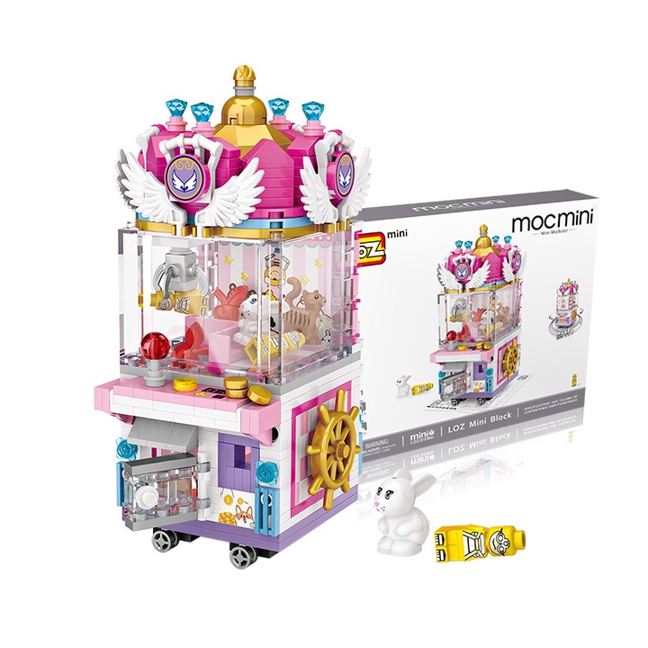 Set blocuri de constructie LOZ, ABS, Model claw machine, Multicolor