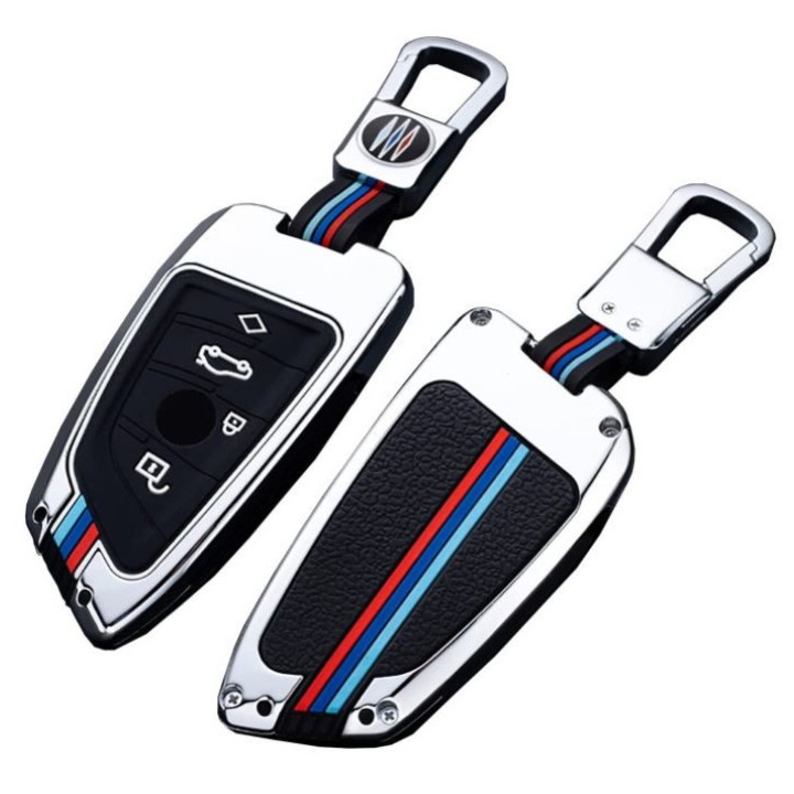 Husa Breloc Cheie Telecomanda Butoane BMW F15 F16 G01 G02 G20 G30 G31, Argintiu
