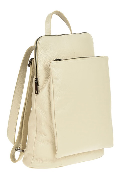 Chiara Canotti, Rucsac convertibil de piele cu buzunare cu fermoar, Bej