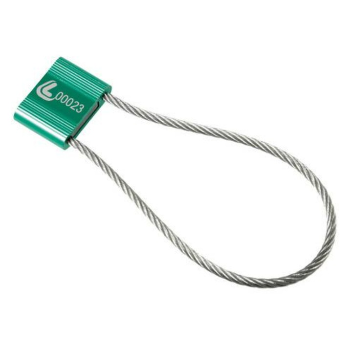 Set 10 sigilii antifurt pentru anvelope, Lampa, 275x32x10 mm, Verde