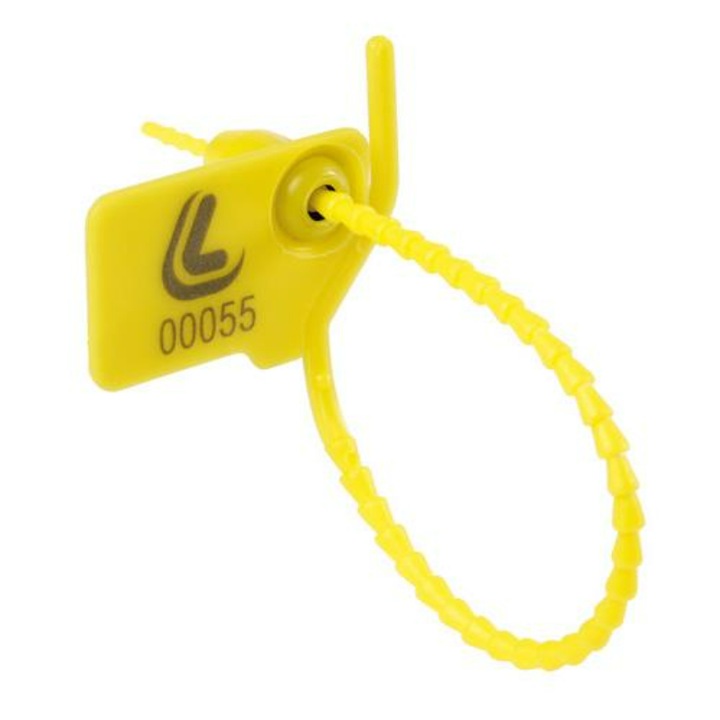Set 10 sigilii antifurt anvelope, Lampa, Polipropilena, 170x38x3 mm, Galben