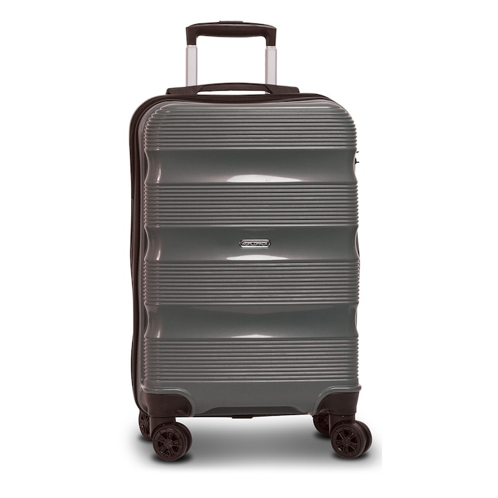 Куфар Worldpack Rio F10441, S, за ръчен багаж, С 4 колела, Полипропилен, Aнтрацит