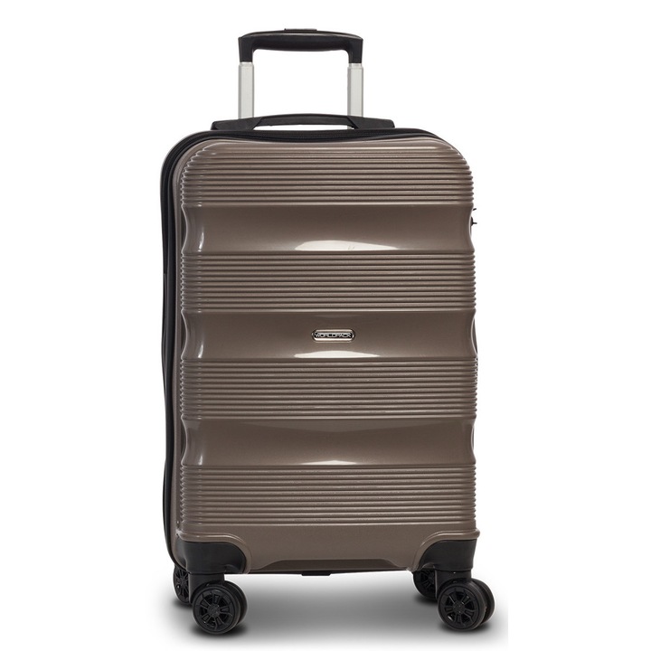 Troler Cabina, Worldpack, Rio, Polipropilena, 4 Roti Duble, Cifru TSA, F10441, Maro