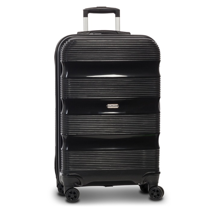 Куфар Worldpack Rio F10441, S, за ръчен багаж, С 4 колела, Полипропилен, Черен