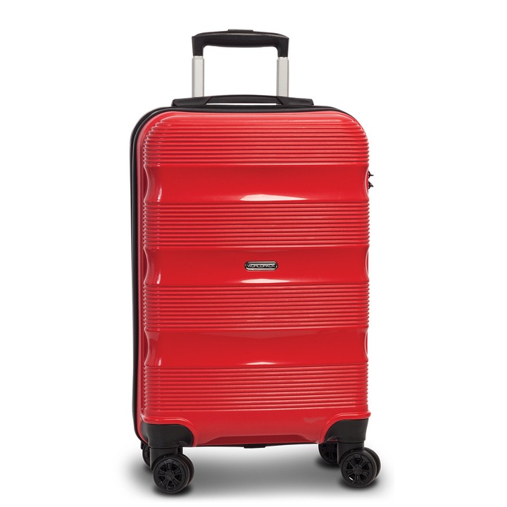 Troler Cabina, Worldpack, Rio, Polipropilena, 4 Roti Duble, Cifru TSA, F10441, Rosu