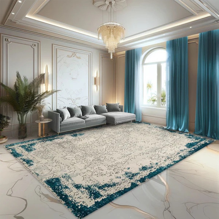 Covor Antic, abstract, gri/turquoise, 60 x 130 cm