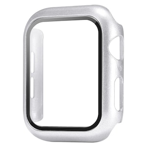 Husa cu Folie CASEY STUDIOS™ pentru Apple Watch 9/8/7 - 41MM, Protectie 360°, Policarbonat Dur, Ultra-Subtire, Anti-Soc Full Screen, Sticla 9H, Silver