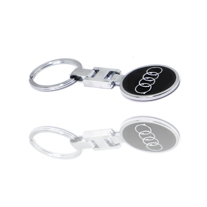 Breloc premium Audi 3d cu doua fete, metalic Magrot 20170