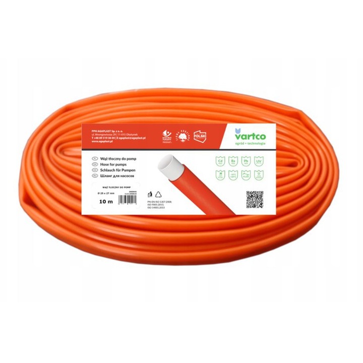 Lapos tömlő Vartco búvárszivattyúkhoz, 1 tol, átmérő 25mm, 10m
