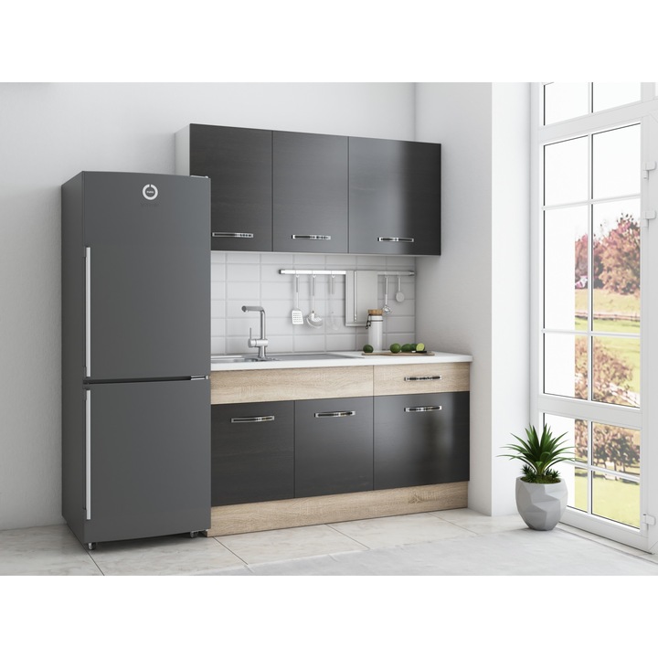 Bucatarie CB Furniture Sofia 140 cm, wenge / sonoma, blat termic alb