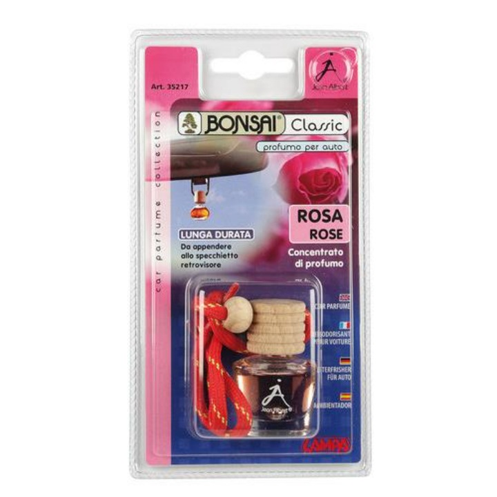 Odorizant auto Lampa Bonsai, Parfum de trandafir, 4.5 ml