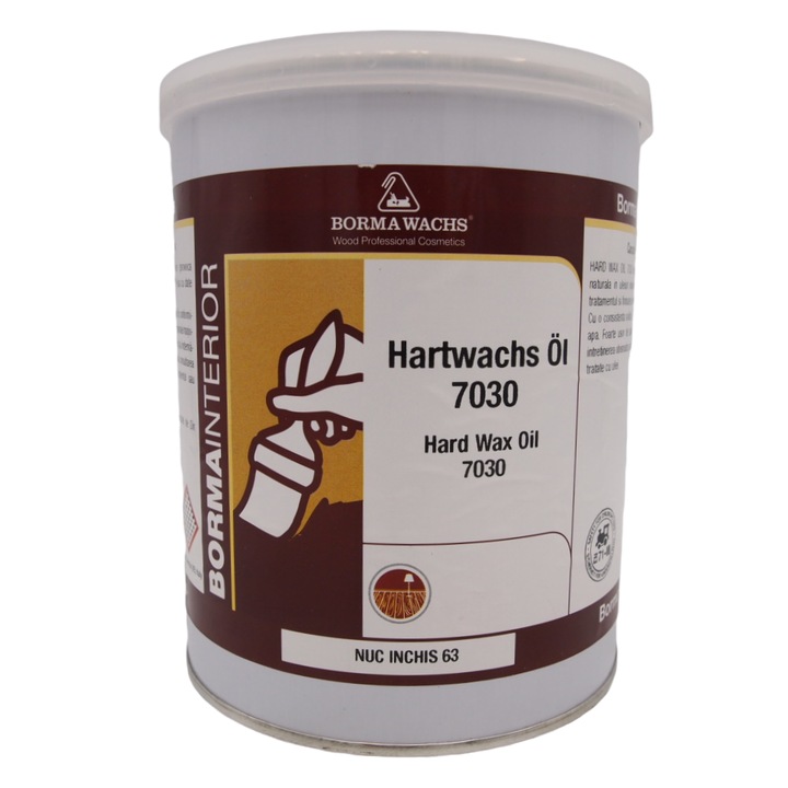 Ulei cu ceara dura pentru mobila, Borma Wachs, Hard Wax Oil 7030, culoare nuc inchis, 750 ml