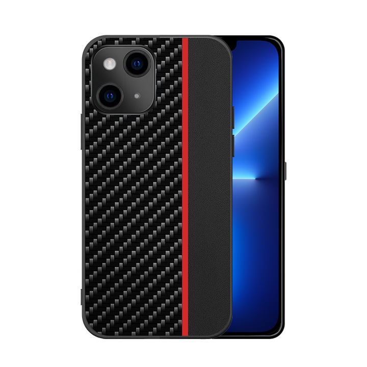 Калъф за Xiaomi Redmi Note 11 / Note 11s, термополиуретан, carbon red stripe, черен