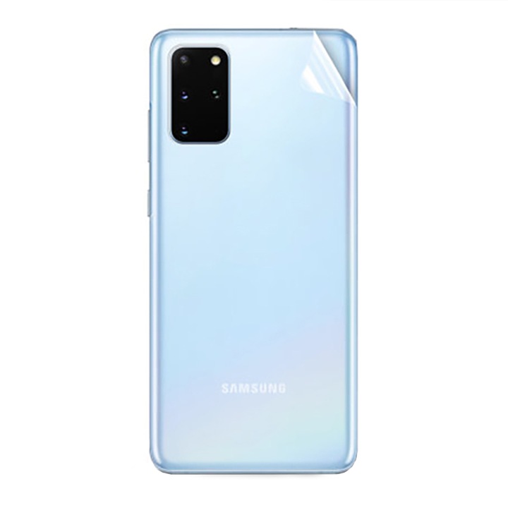 Folie Spate pentru Samsung Galaxy S20+ Plus, Silicon Hydrogel Regenerabil, Flexible Hydro-Crystal, Optim Solution, Full Glue, Instalare usoara, Transparent