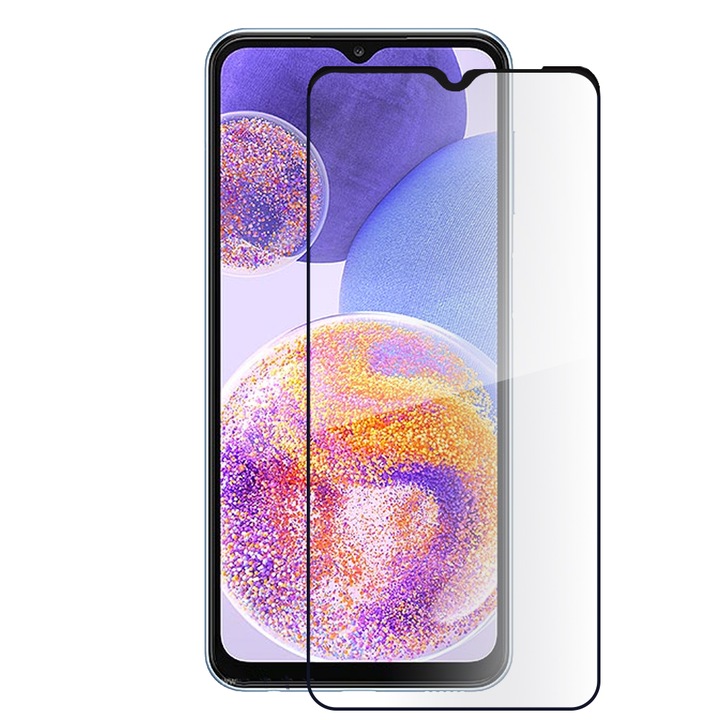 SILKASE üvegfólia Samsung Galaxy A23-hoz, Full Glue, Full display, fekete