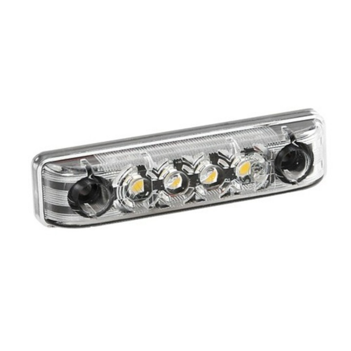 Lumina LED camion, Lampa, 12V, Cu 4 LED-uri, 16x65mm, Alb