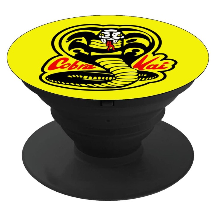 Suport telefon Cobra Kai, 4 cm, Galben/Negru