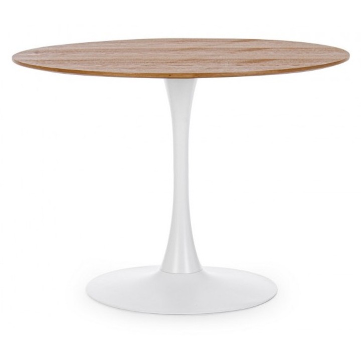 Masa rotunda alba maro Bloom 100x75 cm