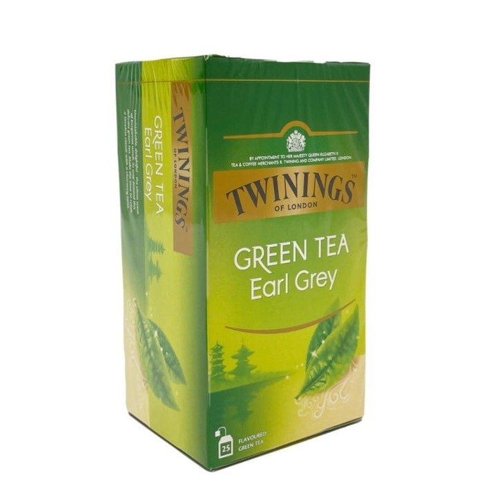 Чай, Twinings, Zielona-Earl Grey, 25 пакетчета чай
