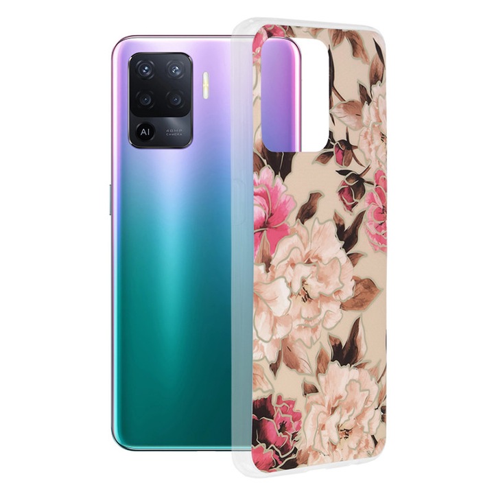 Калъф за Oppo A94 4G/Reno5 Lite, Techsuit Marble Series, Mary Berry Nude