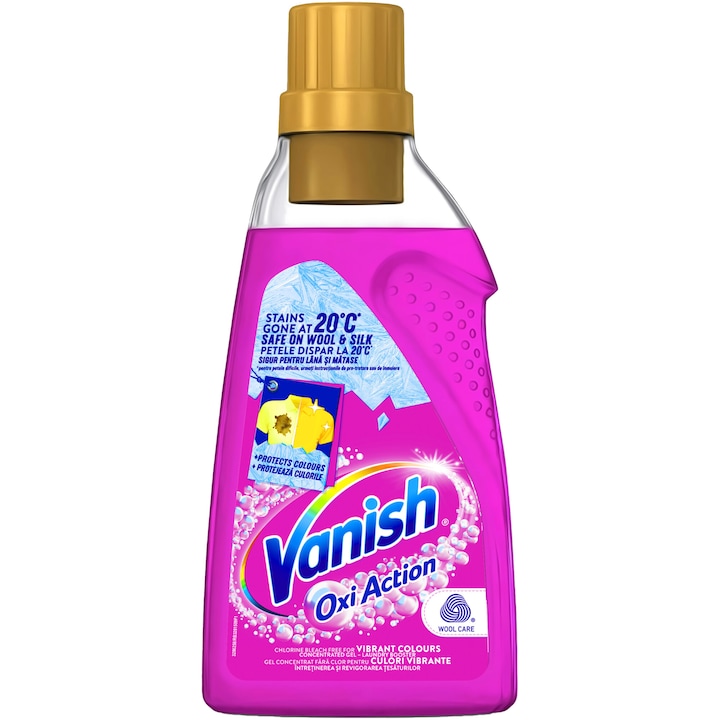 Gel concentrat Vanish cu actiune multipla pentru indepartarea petelor pentru haine colorate, 750 ml