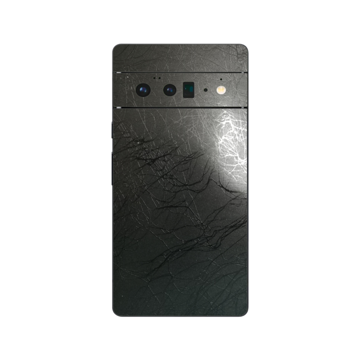 iSkinz védőfólia a Google Pixel 6 Pro telefonhoz – Cocoon Black, egyszerű vágás, öntapadó bőr, hátlap