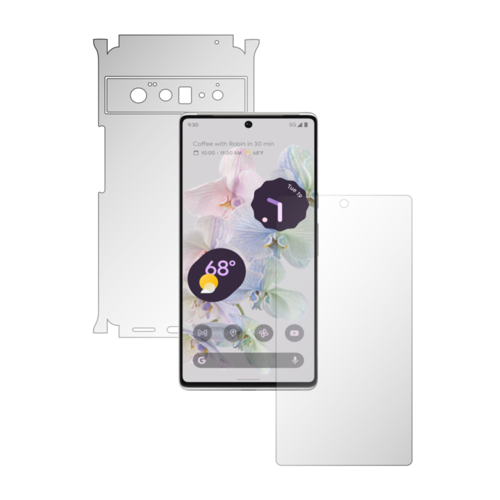 Teljes testű iSkinz önregeneráló fólia Google Pixel 6 Pro telefonhoz – Invisible Skinz UHD, 360 fokos vágás, ultratiszta szilikon képernyővédelem, hát- és oldalsó borítások, átlátszó tapadó bőr