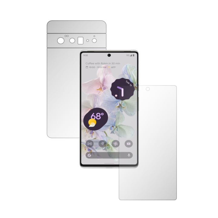 iSkinz Фолио за цялото тяло за Google Pixel 6 Pro - Invisible Skinz HD, проста кройка, ултра-прозрачна силиконова защита за екрана и задния капак, прозрачна самозалепваща се кожа