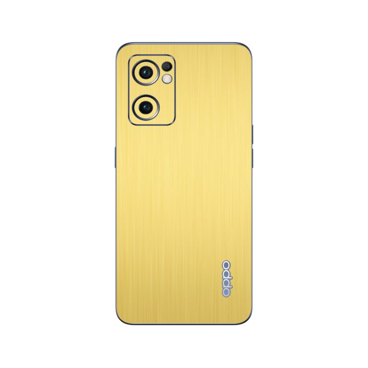 Folie Protectie iSkinz pentru Oppo Reno 7 5G - Brushed Auriu Simple Cut, Skin Adeziv, Cover pentru Carcasa Spate