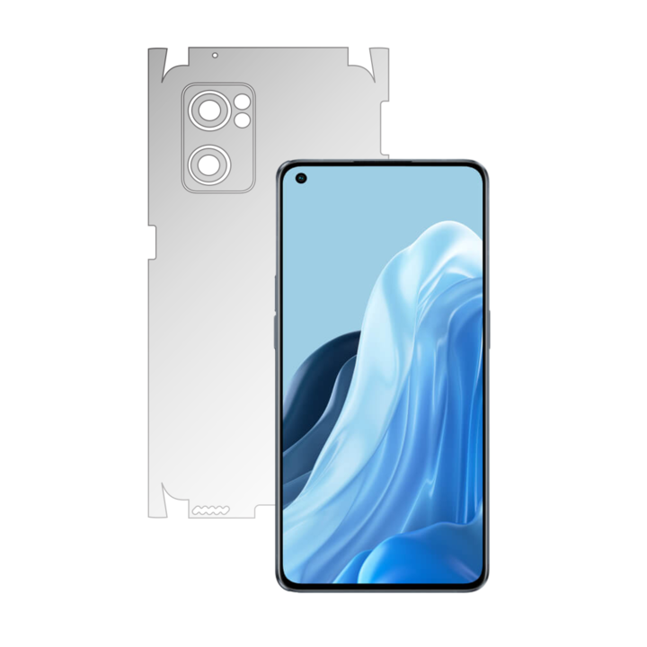 Folie Protectie Spate iSkinz pentru Oppo Reno 7 5G - Invisible Skinz Matte 360 Cut, Siliconica Mata Anti-Amprenta, Anti-Reflex pentru Carcasa Spate si Laterale, Skin Adeziv Transparent