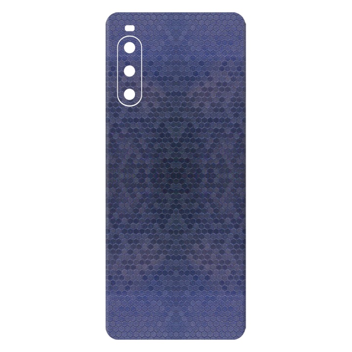 Скин фолио SILKASE за Sony Xperia 10 IV, hexa blue, защита на гърба на телефона