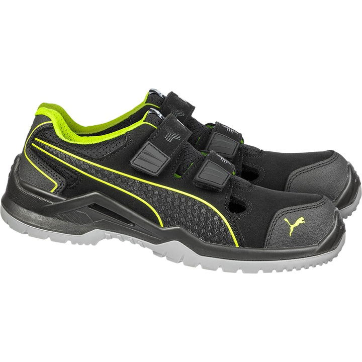 Pantofi sport pentru barbati Puma Neodyme, Microfibra, Negru/Verde, Verde/Negru