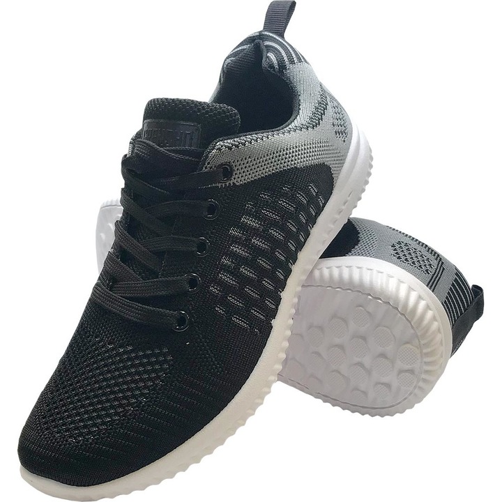 Pantofi sport pentru alergare Blake, Material textil, Negru/Gri, Negru/Gri