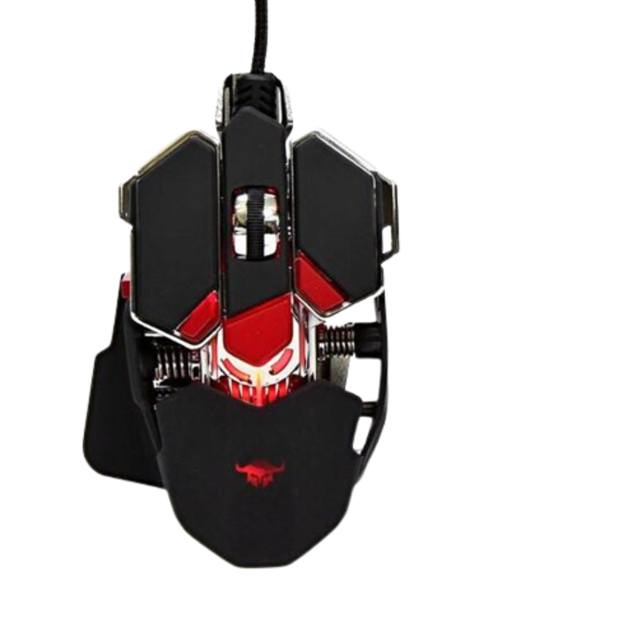 Mouse Red Fighter M1 FIGHTERM1, Gaming, Optic, 10 butoane, 4000 DPI, Rosu/Negru