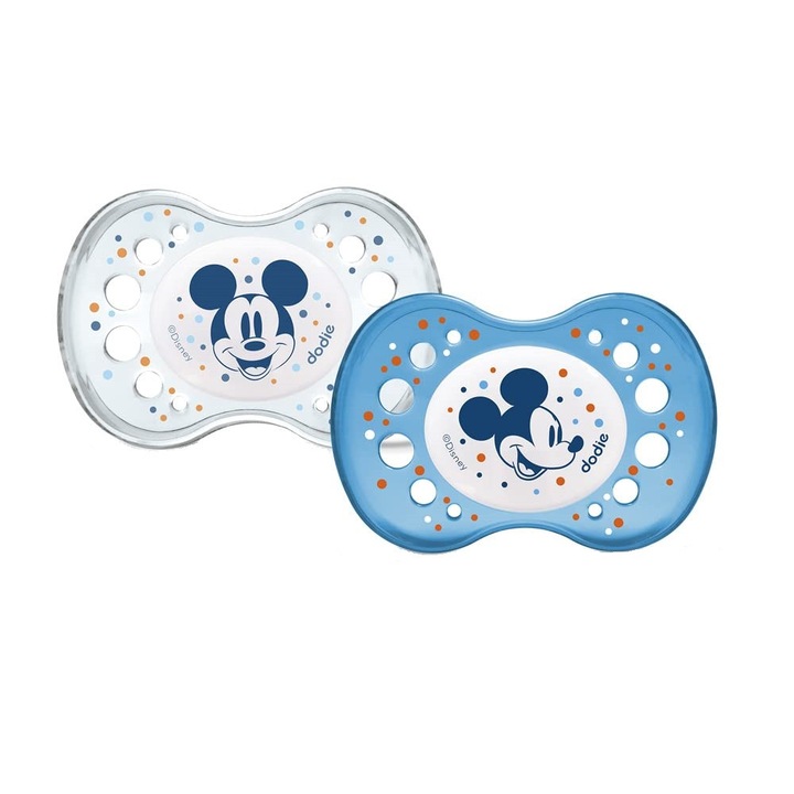 2 db szilikon cumi készlet, 18 hónap felett, éjszakára, Mickey egér, Dodie, szürke