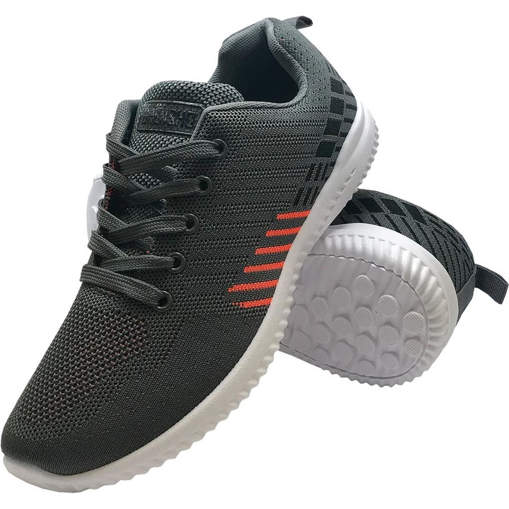 Pantofi sport de alergare, Material textil, Negru/Portocaliu, Portocaliu/Negru