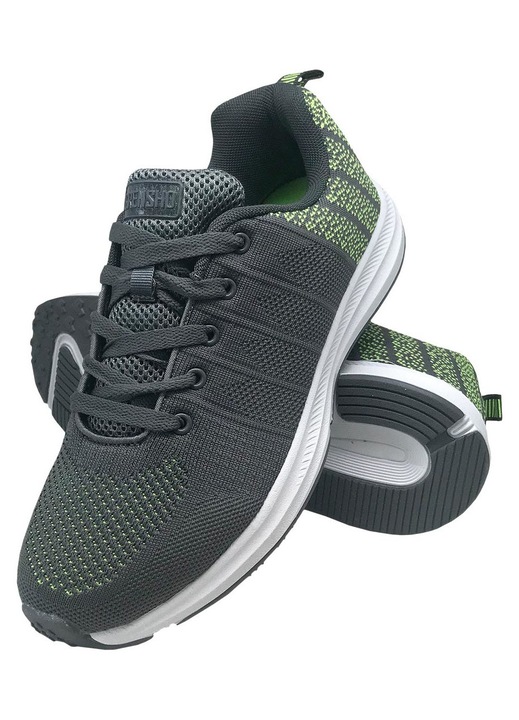 Pantofi sport de alergare Pixel, Material textil, Gri/Verde, Verde/Gri