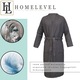 Halat de baie Waffle Pique unisex Homelevel, M, Gri, Bumbac organic, 54916.73.2