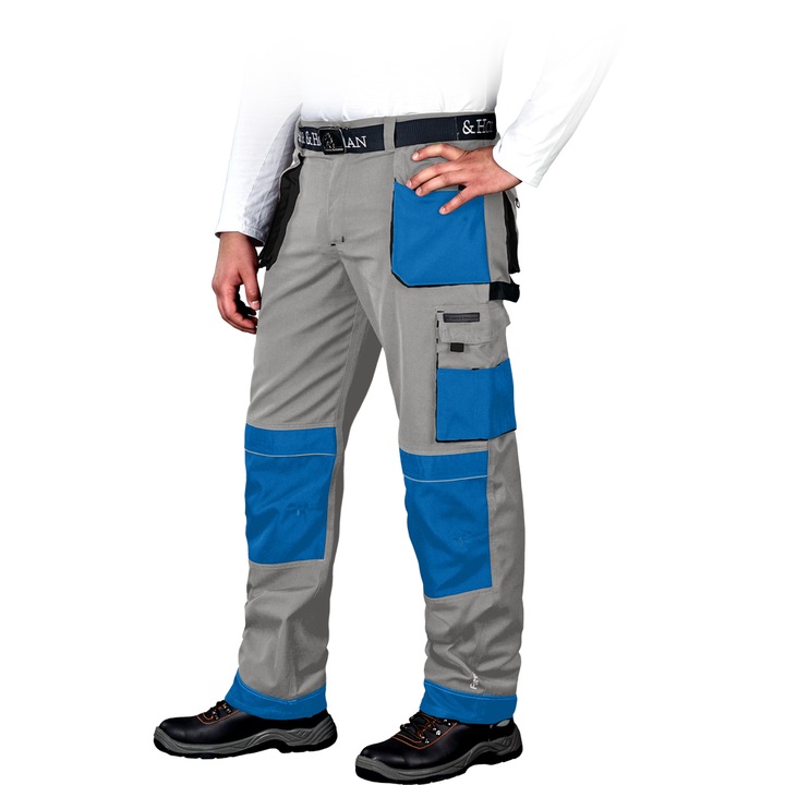 Pantaloni de protectie barbati, Poliester/Bumbac, Gri/Albastru, 52EU LH-FMN-T_JSNB52 LH-FMN-T_JSNB52
