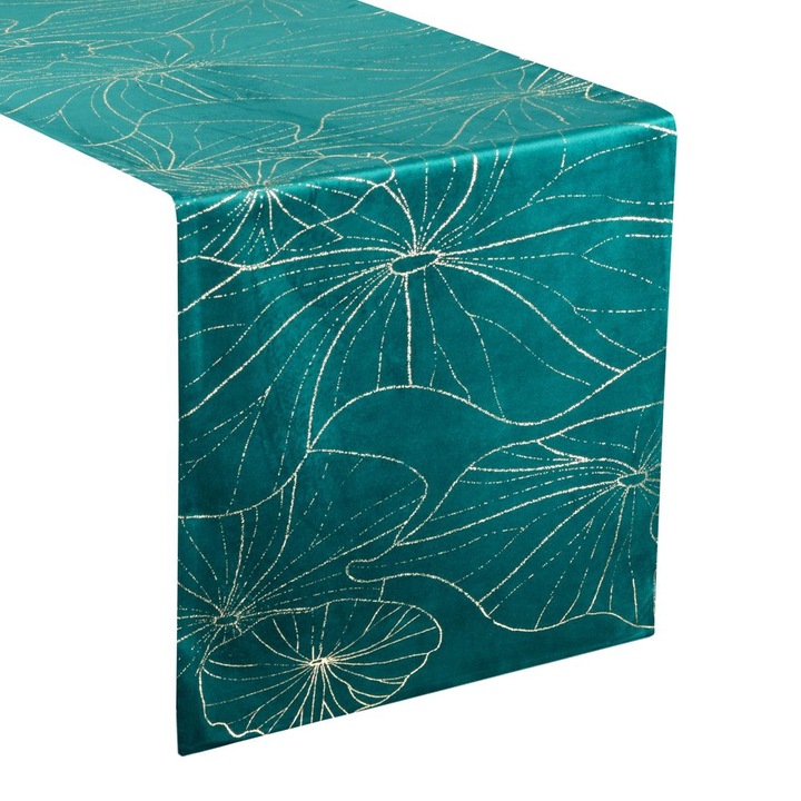 Blink18 bársony asztali futó Sötét türkiz 35x180 cm