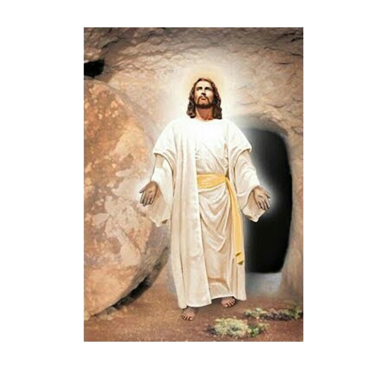 Diamond painting, goblen cu diamante rotunde, DIY 5D, Invierea Domnului, 30 x 40cm, Multicolor