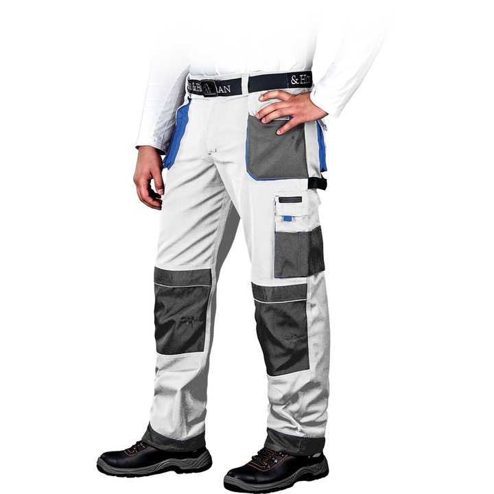 Pantaloni de protectie barbati, Poliester/Bumbac, Alb/Gri, 62EU LH-FMN-T_WSN62 LH-FMN-T_WSN62