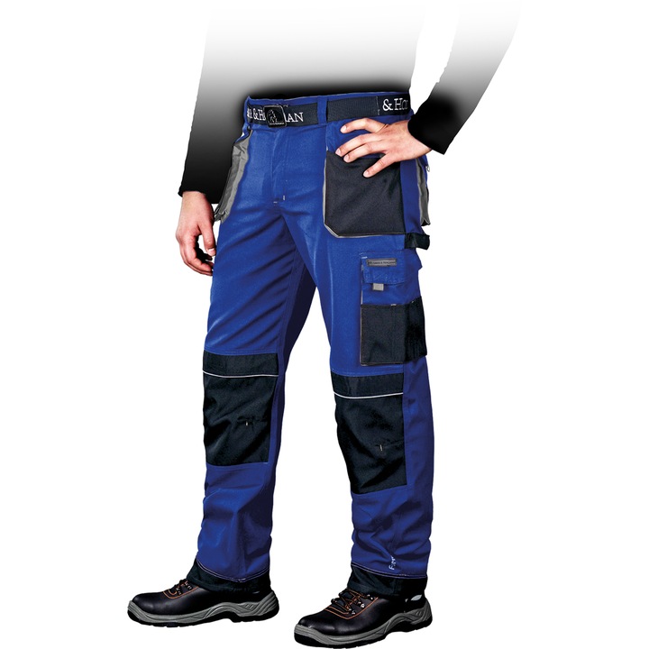 Pantaloni de protectie barbati, Poliester/Bumbac, Albastru/Negru, 56EU LH-FMN-T_NBS56 LH-FMN-T_NBS56