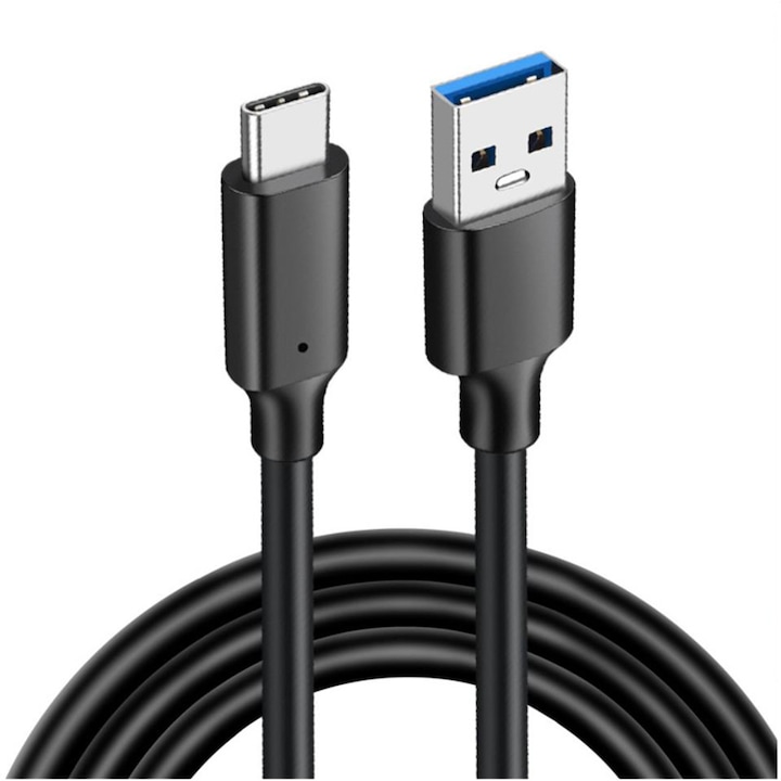 Кабел за данни/зареждане YWD-FMM, USB - USB Type C, Quick Charge 3.0, 2 м, Черен