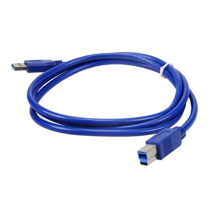 Cablu imprimanta, USB 3.0/AM/BM, 1.5m, Albastru