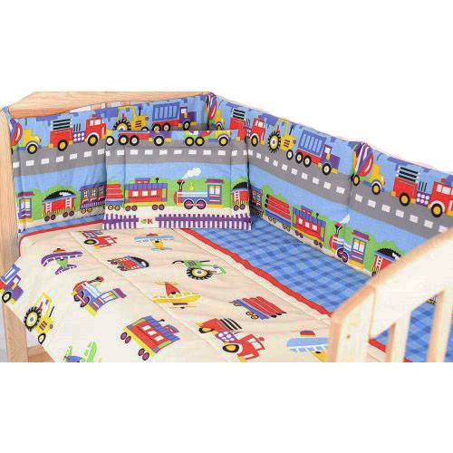 Lenjerie 4 piese, masinute crem, 120x60 cm